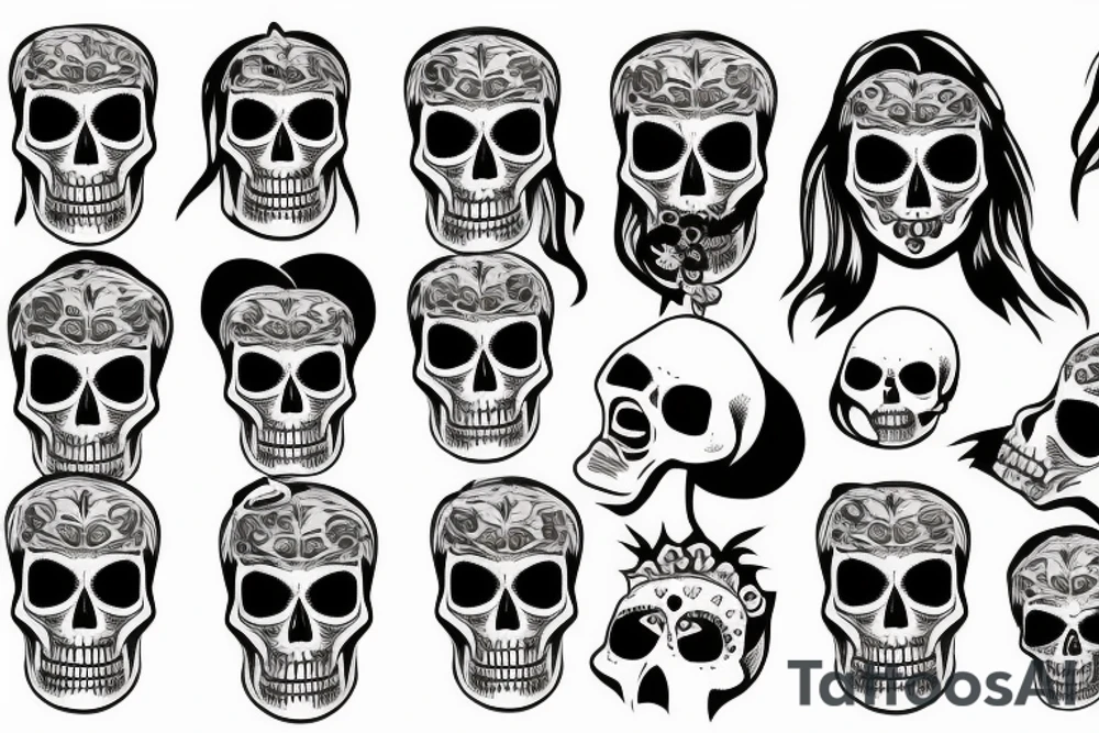 skull minimalist tattoo idea