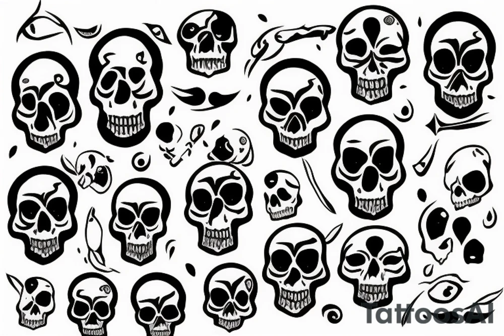 skull minimalist tattoo idea
