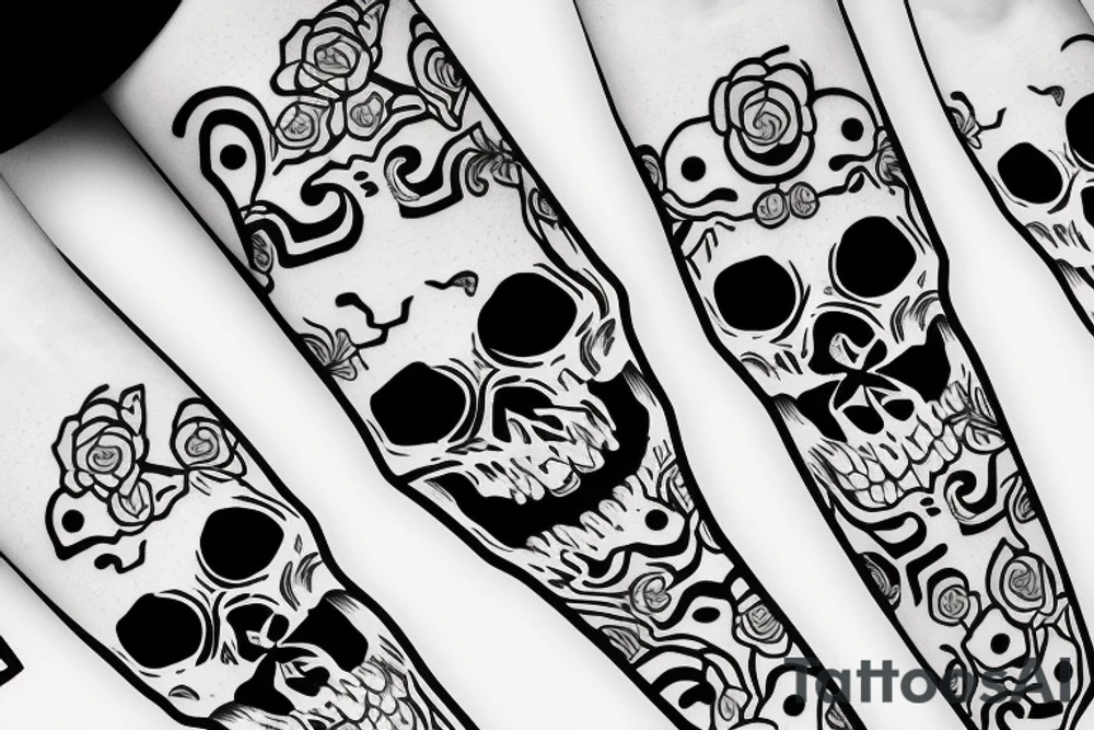 skull minimalist tattoo idea