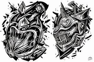 Armor ripping through skin on bicep tattoo idea