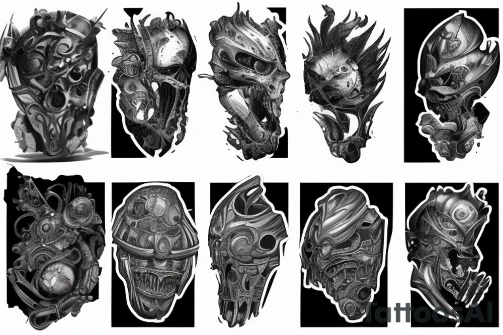 Armor ripping through skin on bicep tattoo idea