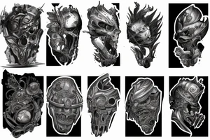 Armor ripping through skin on bicep tattoo idea