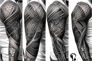 Armor ripping through skin on bicep tattoo idea