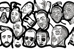 mac miller faces tattoo idea