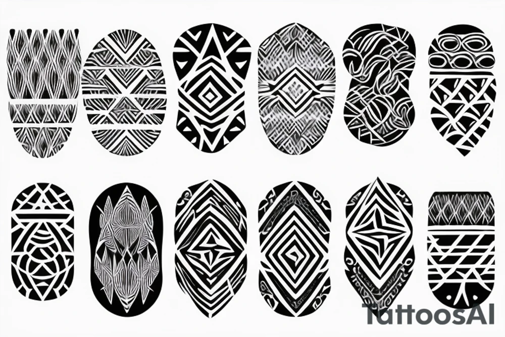 Nordic style pattern fine lines on side of neck tattoo idea