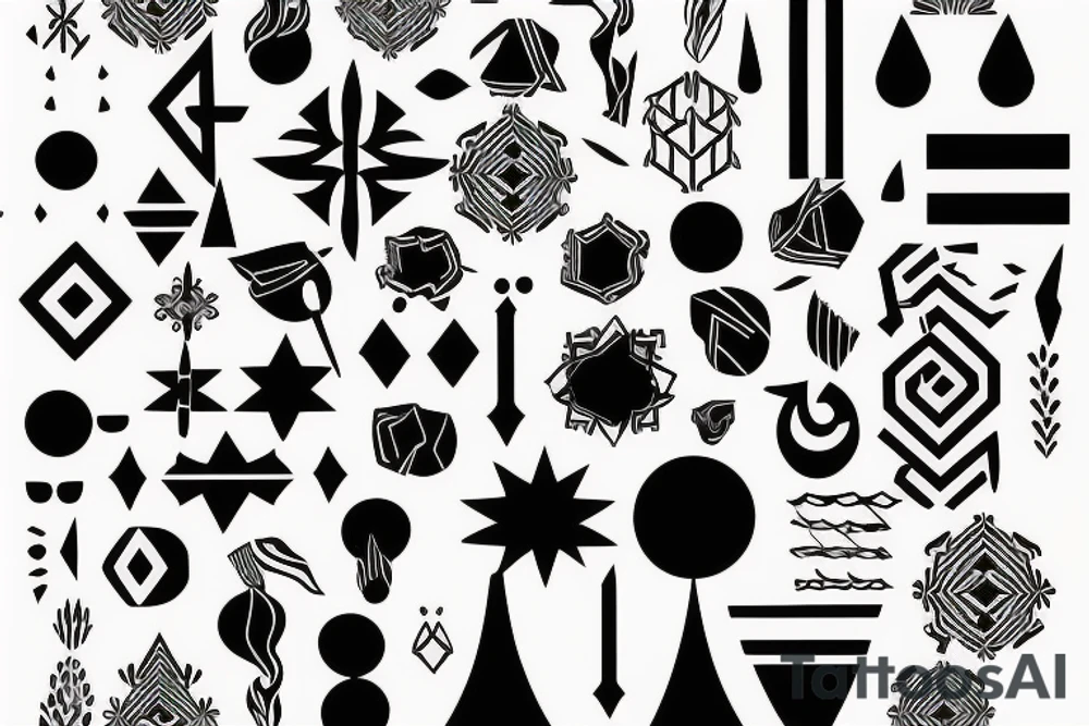 Nordic style pattern fine lines on side of neck tattoo idea