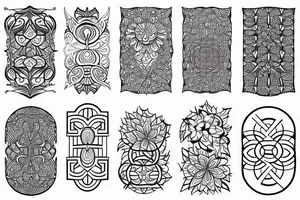 Fractal style pattern fine lines on side of neck tattoo idea