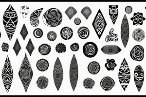 Fractal style pattern fine lines on side of neck tattoo idea