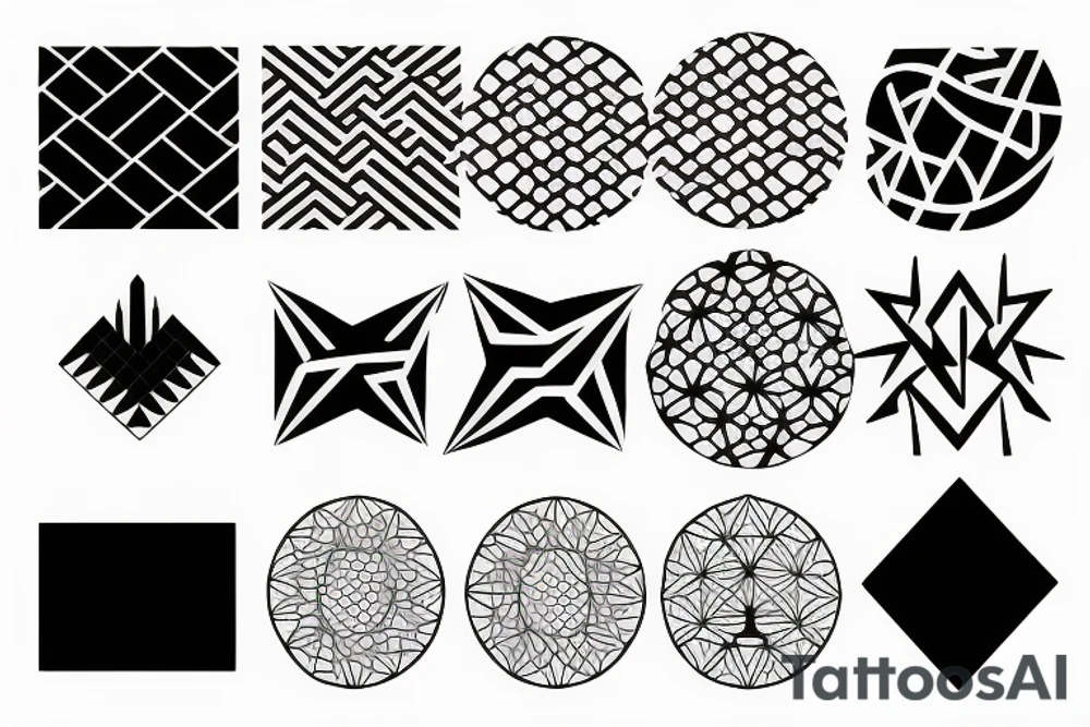 Japanese geometric pattern tattoo idea