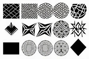 Japanese geometric pattern tattoo idea