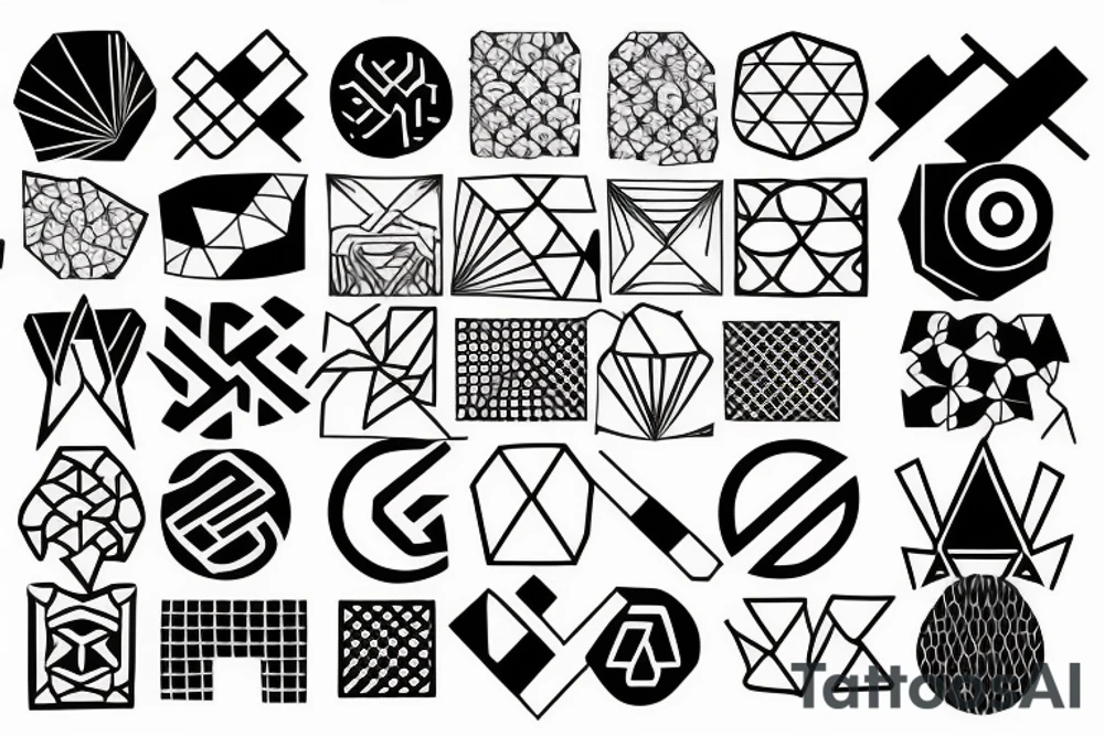 Japanese geometric pattern tattoo idea