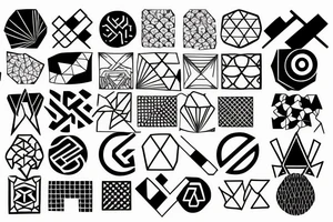 Japanese geometric pattern tattoo idea