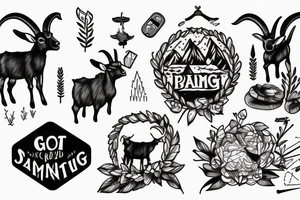 Camping, hiking, goat, inspirational tattoo idea