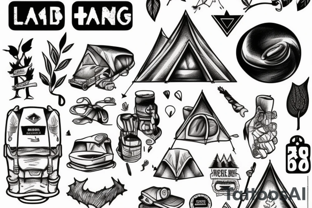 Camping, hiking, inspirational tattoo idea