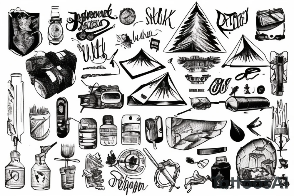 Camping, hiking, inspirational tattoo idea