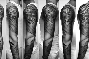 roman numerals sleeve tattoo idea