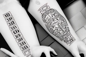 roman numerals sleeve tattoo idea
