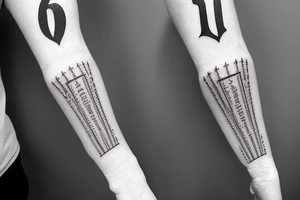 sleeve with roman numeral date on tattoo idea