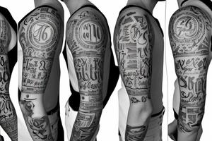 sleeve with roman numeral date on tattoo idea