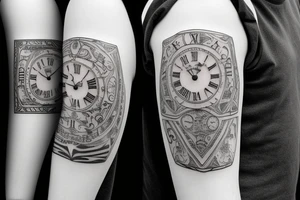 sleeve with roman numeral date on tattoo idea