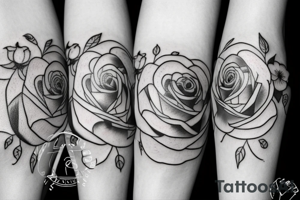 Roses surrounding a moon tattoo idea