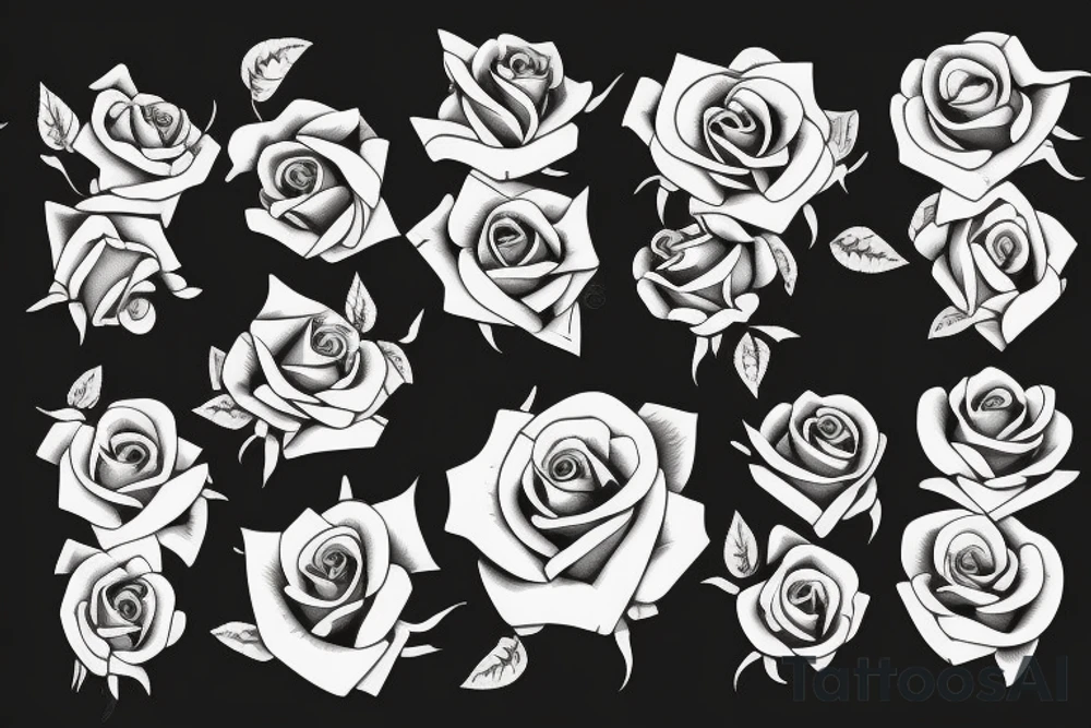 Roses surrounding a moon tattoo idea