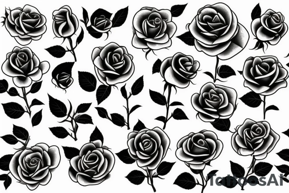 Roses surrounding a moon tattoo idea