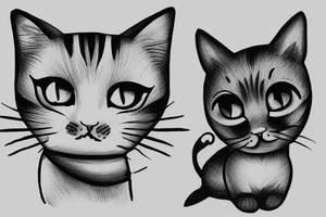 Small Cat with cute eyes tattoo idea