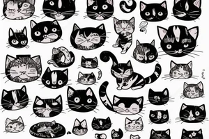 Small Cat with cute eyes tattoo idea