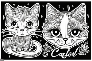 Small Cat with cute eyes tattoo idea