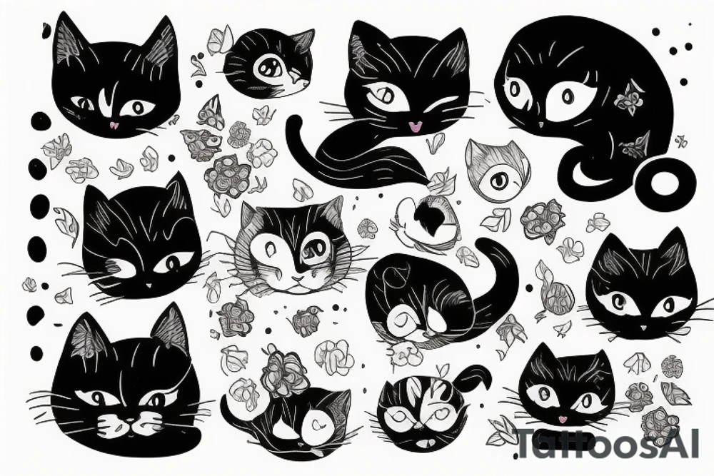 Small Cat with cute eyes tattoo idea