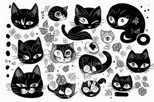 Small Cat with cute eyes tattoo idea