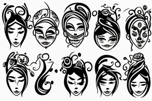Face sad and happy tattoo idea