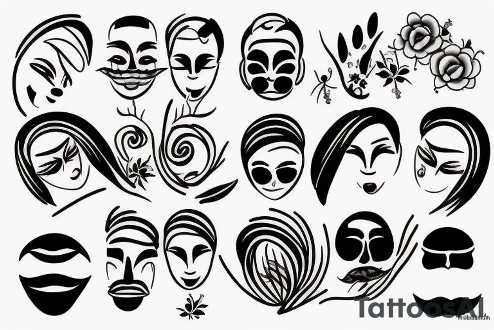 Face sad and happy tattoo idea