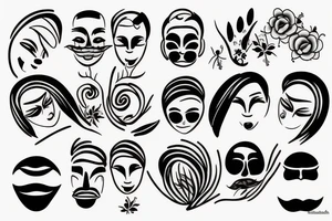 Face sad and happy tattoo idea