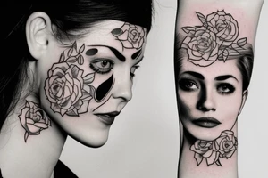 Face sad and happy tattoo idea