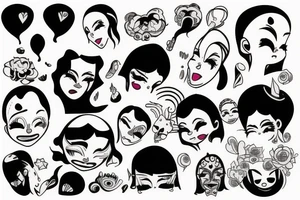 Face sad and happy tattoo idea