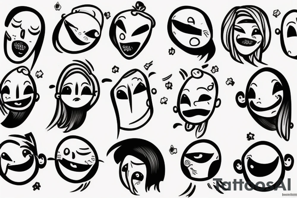 Face sad and happy tattoo idea