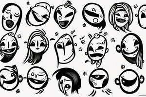 Face sad and happy tattoo idea
