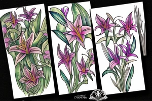 Art nouveau Lillies tattoo idea