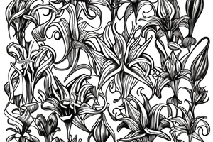 Art nouveau Lillies tattoo idea