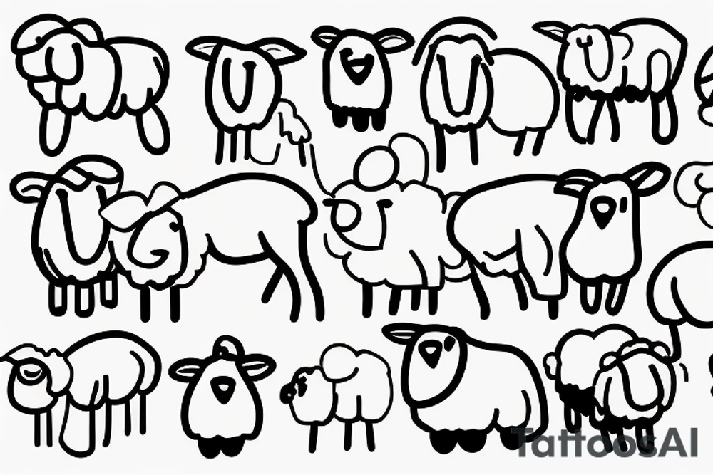 One line sheep tattoo idea