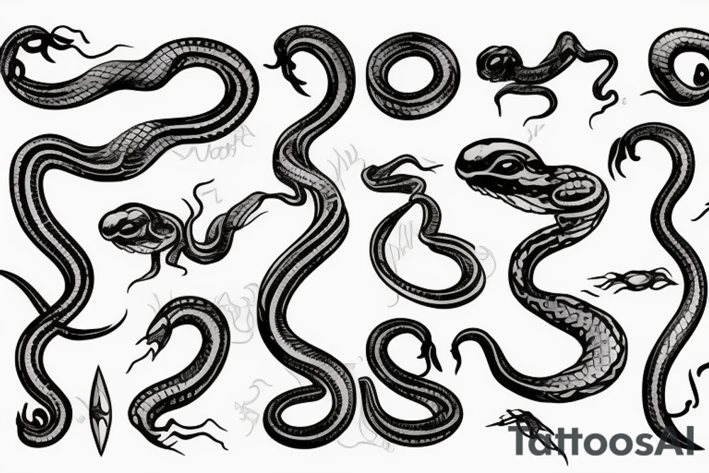 Snake around the dagger tattoo idea