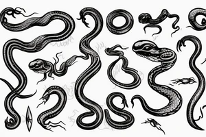 Snake around the dagger tattoo idea