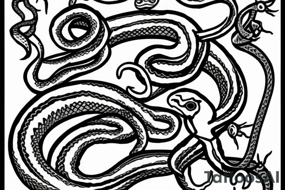 Snake around the dagger tattoo idea