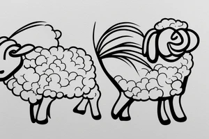 Single line sheep tattoo idea