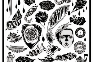 Owca rysowana tylko jedną linią bez odrywania ręki tattoo idea