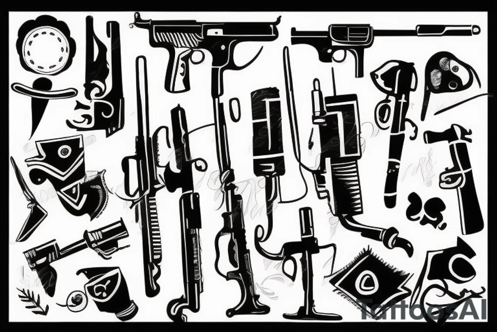 black gun tattoo idea