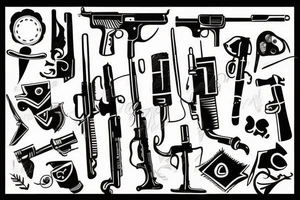 black gun tattoo idea