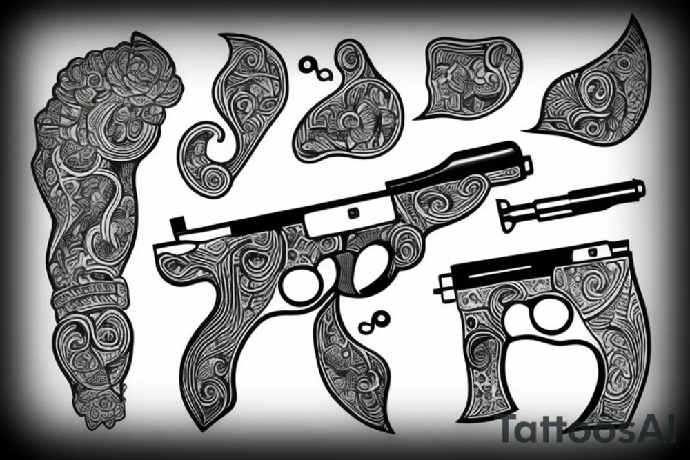 black gun tattoo idea
